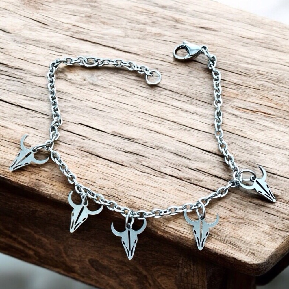 🆕 Cow Skull Anklet Stainless Steel